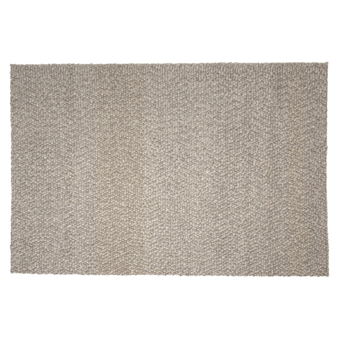QUENTIN - Tapis rectangulaire 160x230cm en laine bouclée taupe