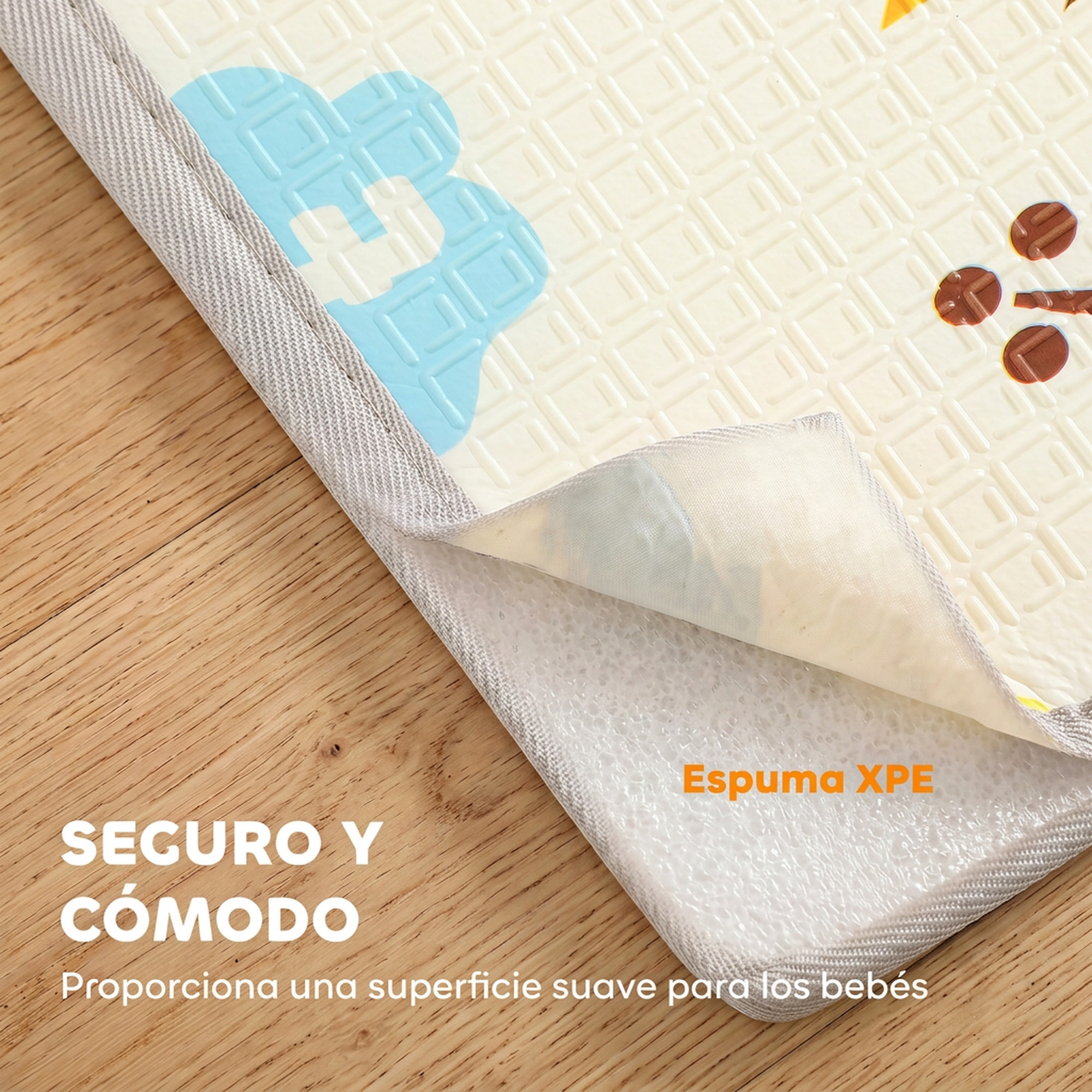 Alfombra Juego Bebé, Plegable y Reversible, 200x180 cm, Alfombra Educativa Antideslizante e Impermeable, Diseño Árbol y Bosque, para Gateo, Jugar y Aprendizaje, para Salón y Dormitorio