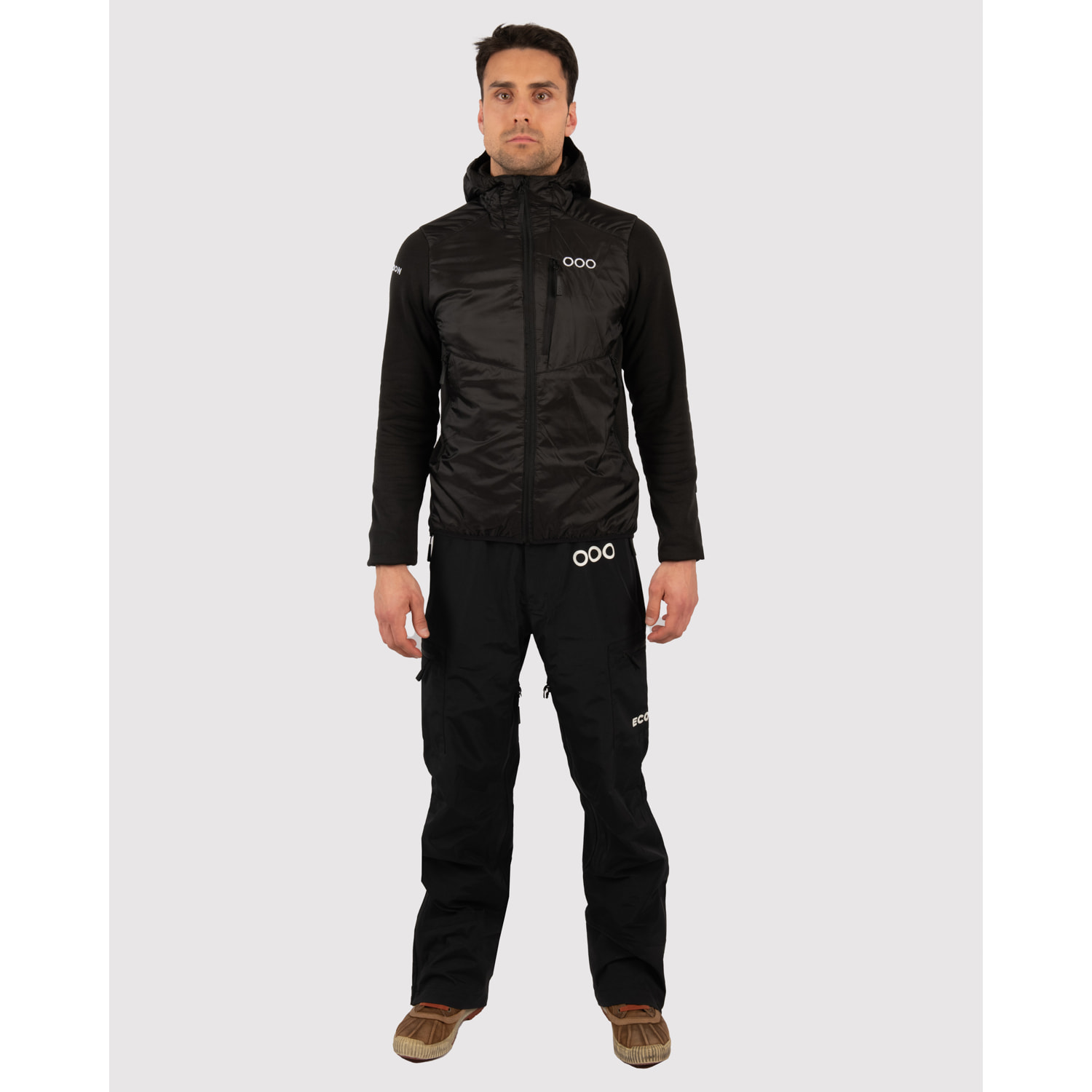 Chaqueta ECOActive Hybrid Insulated Jacket with cap marca ECOON - Negro