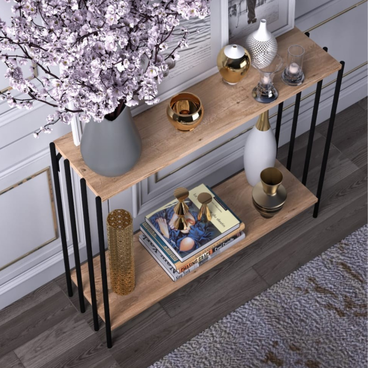 Console industrielle avec étagères REHA