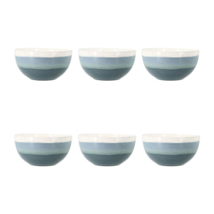 Lot de 6 bols bleus en grès 57cl  RIGA