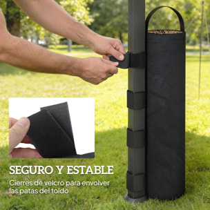 Pack 8 Pesos para Carpas, Bolsas de Pesos Pesas de Piernas para Cenador, Pabellón, Gazebo, de Tela Oxford 600D, Bolsas de Arena para Exteriores, sin Arena, Negro