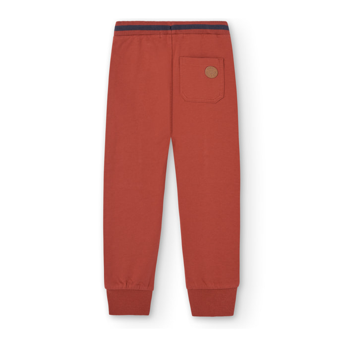 PantalÃ³n liso en felpa de color naranja, PantalÃ³n, niÃ±o