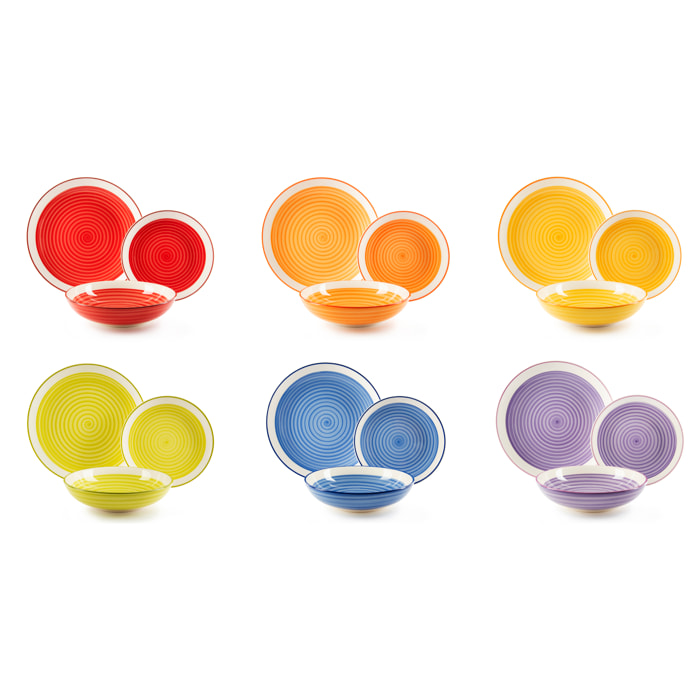 Servizio piatti 18 pezzi Excelsa – Old Italy, Ceramica Multicolore