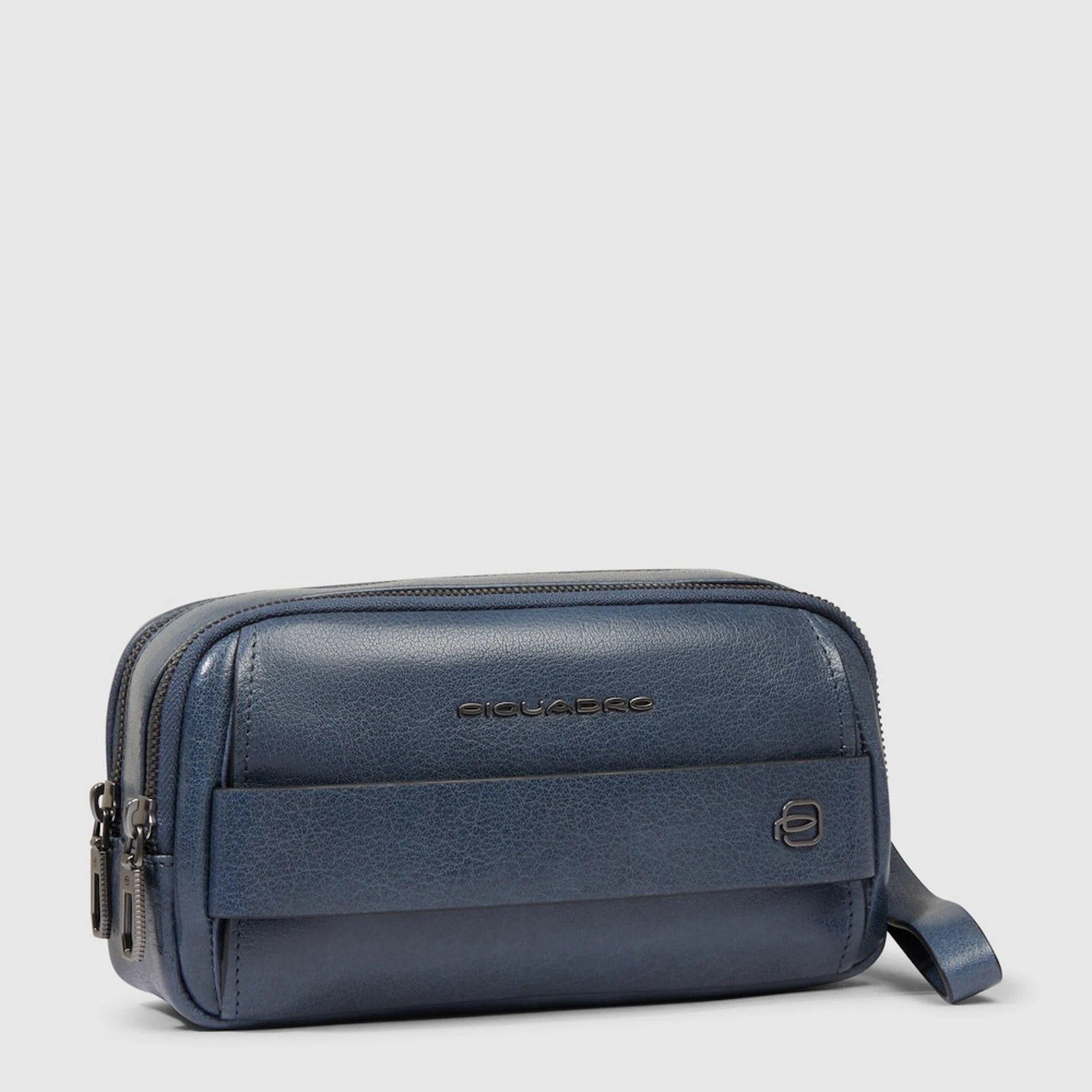 Piquadro Pochette in pelle con polsiera rimovibile e protezione RFID