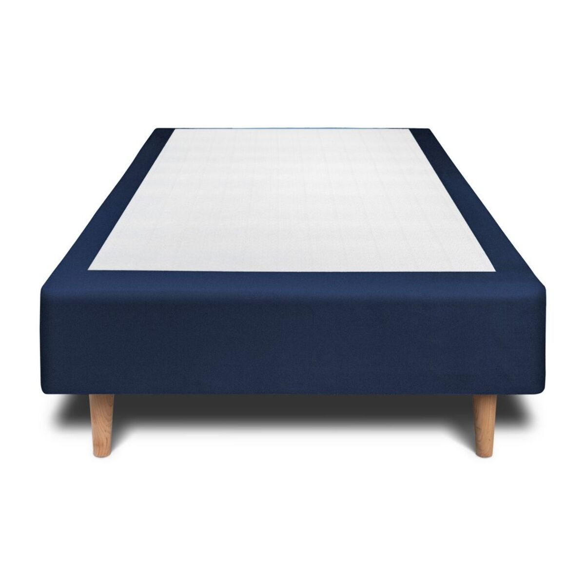 Lit avec tête de lit capitonnée velours et sommier tapissier Ep20