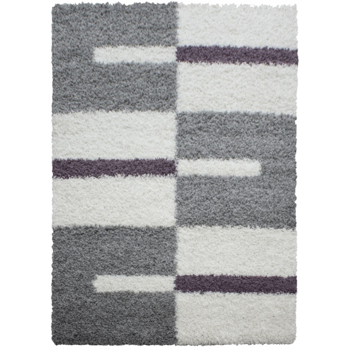 Tapis poils longs shaggy tissé motif géométrique NICO