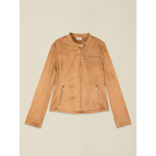 Oltre - Giubbotto con zip e collo coreana - Beige