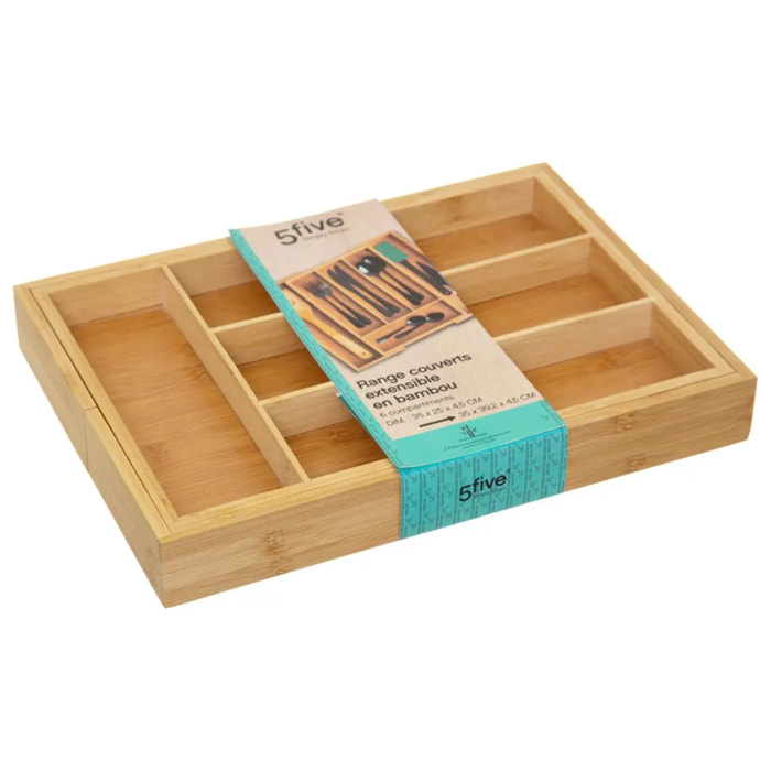 Range-couverts 6 compartiments extensibles bambou