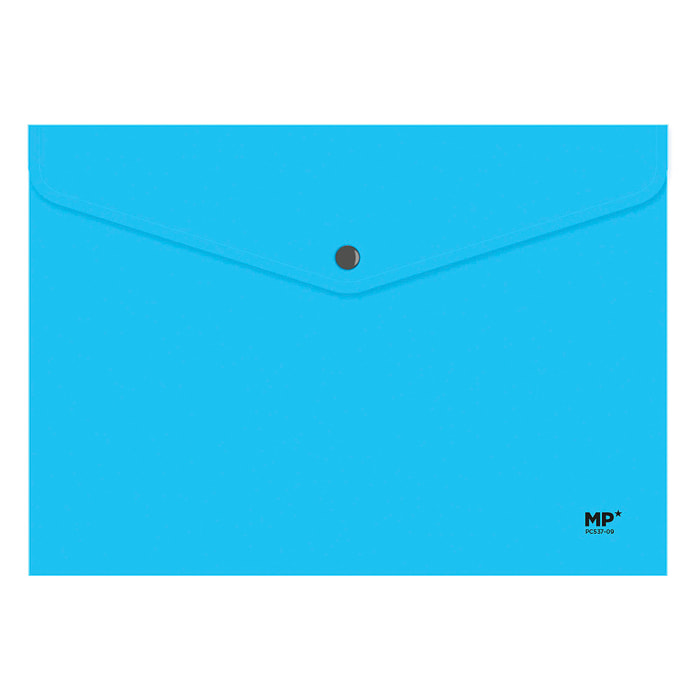 PACK 12 UNITÀ CARTELLA BUSTA CHIUSURA CON BOTTONE A4 CIELO