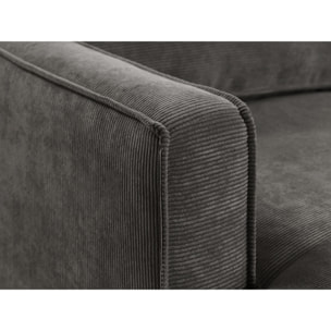 Jake - canapé panoramique d'angle droit - convertible avec coffre - 7 places - en velours côtelé - Gris foncé