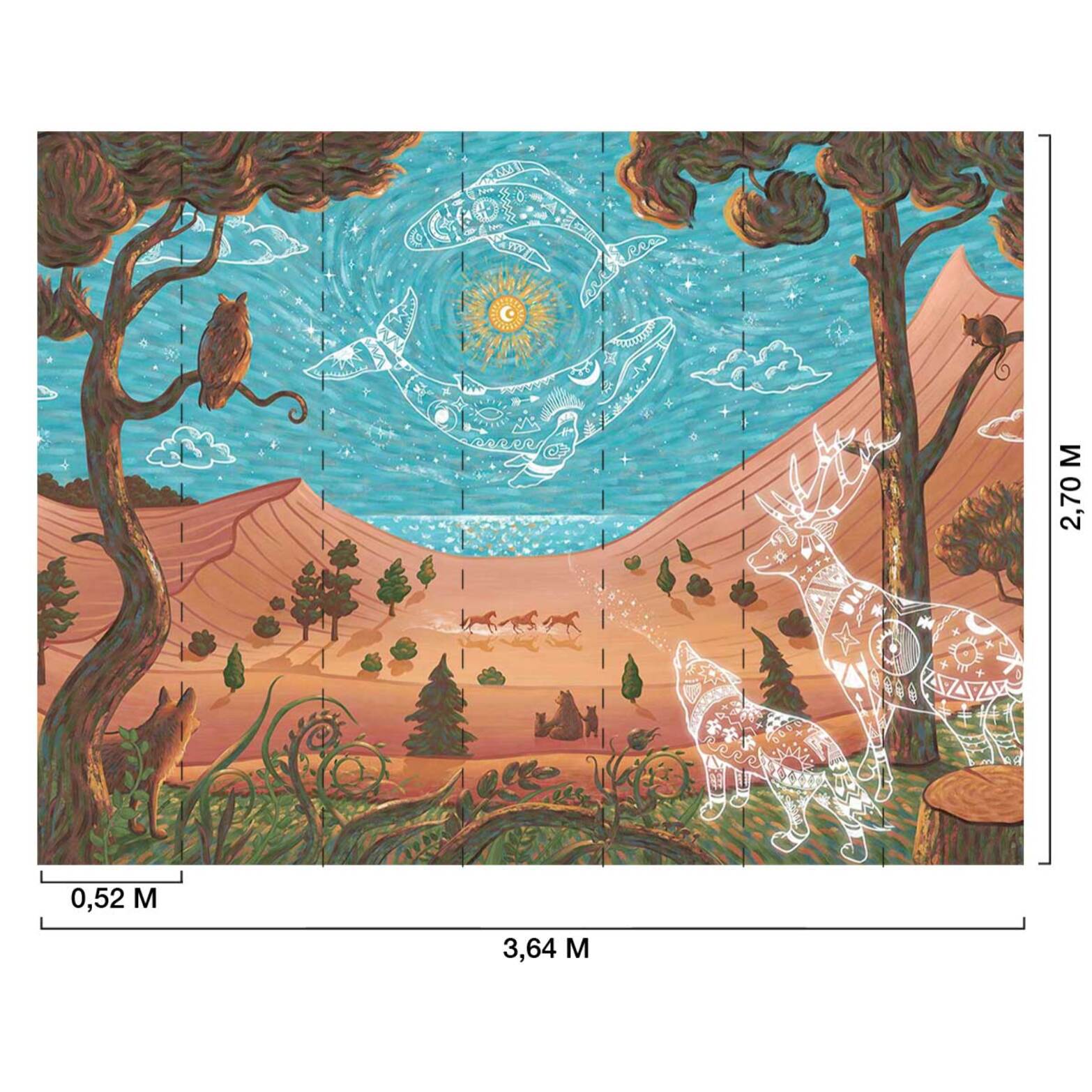 Papier peint océan mythologique chambre enfant Intissé