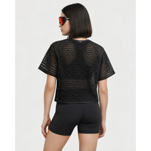 Camiseta técnica de rejilla para mujer ECOON ECOIce - Negro