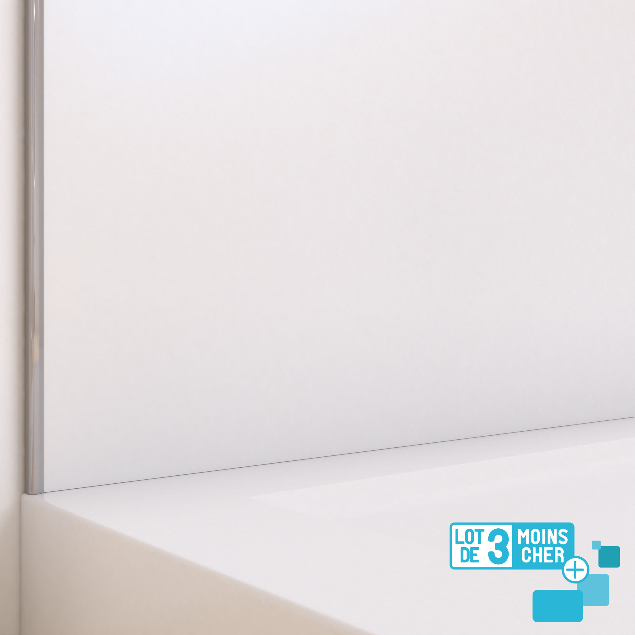 LOT de 3 Panneaux Muraux pour salle de bains en Aluminium Blanc - 120x210cm - WALL'IT