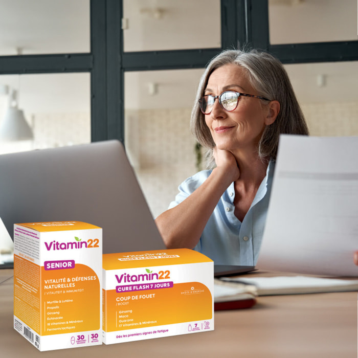 VITAMIN'22 - Programme Vitaminé  Senior - Cure  élaborée pour répondre aux besoins spécifique des 50 ans et plus - Soutien du confort visuel, mémoire, capital osseux