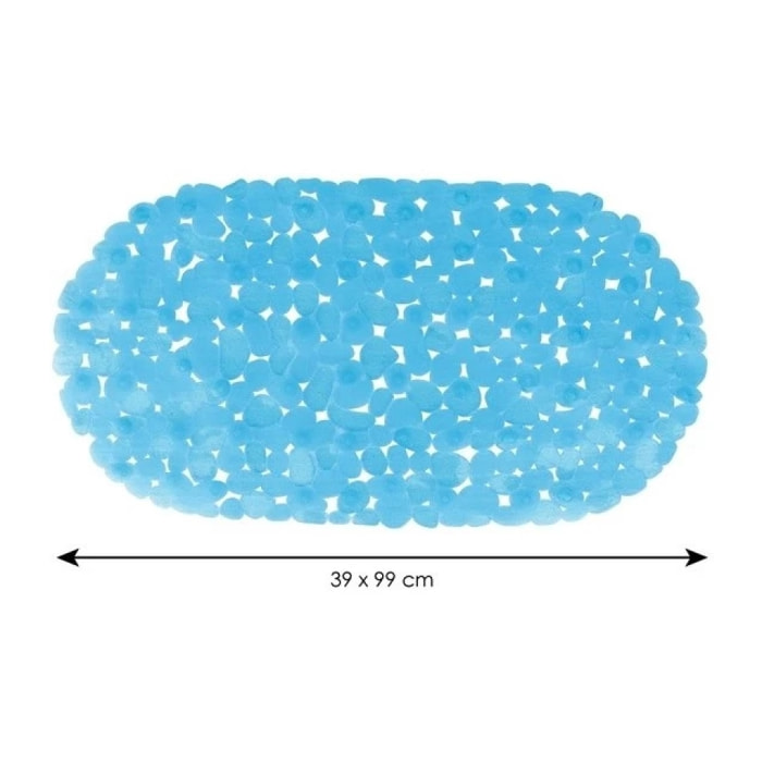 Tapis Fond de baignoire PVC GALETS Bleu transparent MSV
