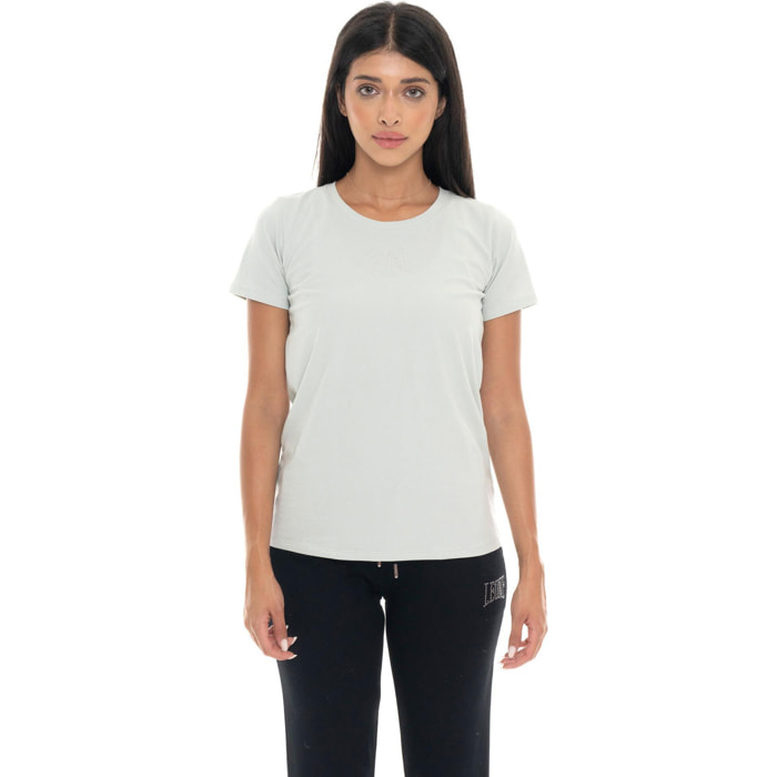 Camiseta de manga corta para mujer Leone 1947 Never Without con logo de pedrería