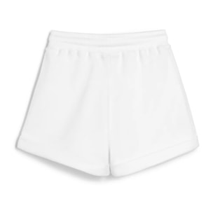 Pantalones Cortos de Niña con Logo Lateral en Blanco