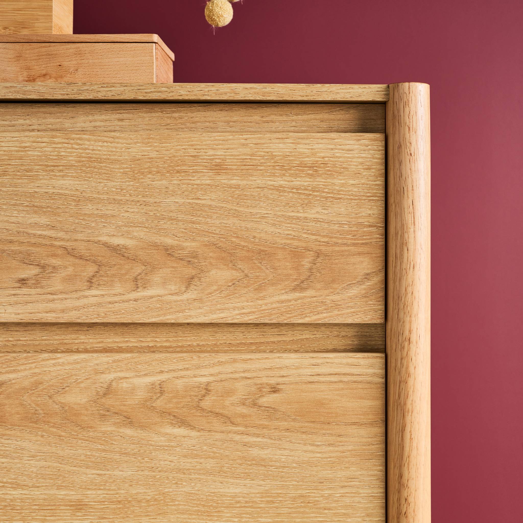 Commode décor bois 4 tiroirs naturel 80cm - 80 x 40 x 98 cm - Harmony