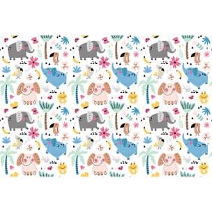 Sticker meuble pour enfant éléphants dans un champs de palmiers 40 x 60 cm