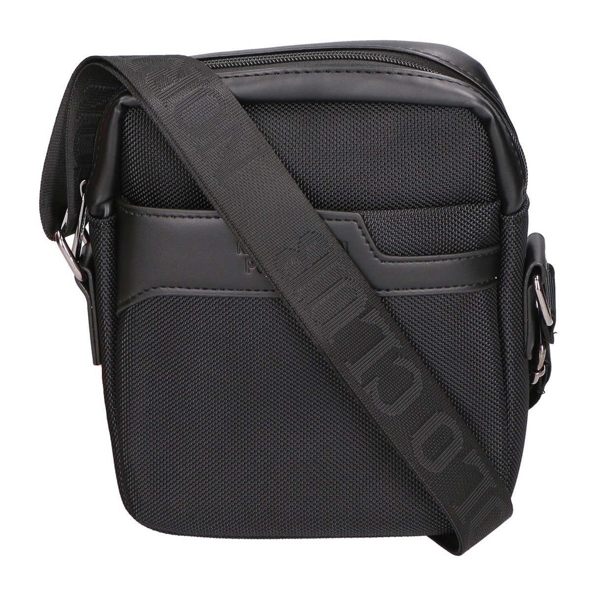 Borsa a tracolla uomo - Modello False - Pelle PU e Tessuto - 18.0 x 21.0 x 4.0 cm