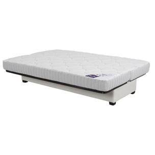 Banquette CC VIRGINIA 130x190, matelas Dunlopillo, coton gris