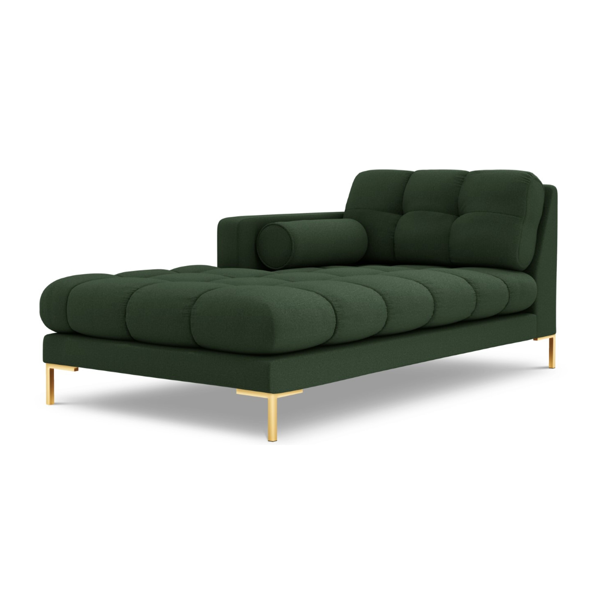 Méridienne gauche "Bali" en tissu structurel vert foncé