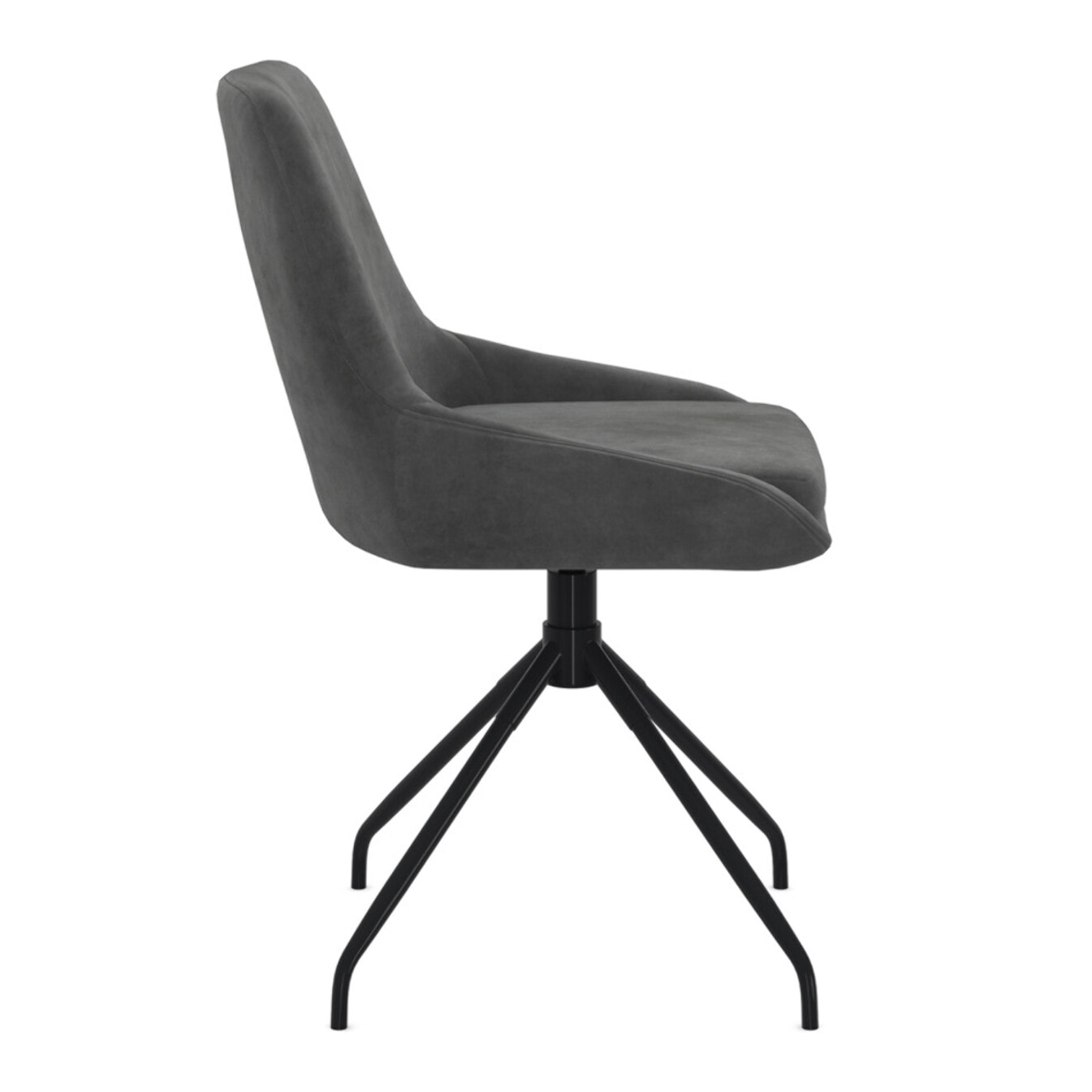 Chaises Olivia pivotantes velours gris pieds métal - lot de 4