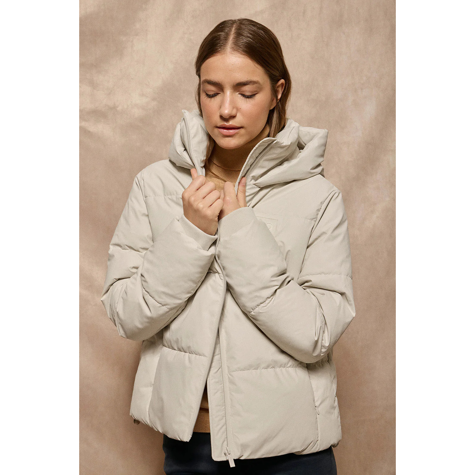 Chaqueta acolchada gris Glacier de capucha fija y detalles Polo Club