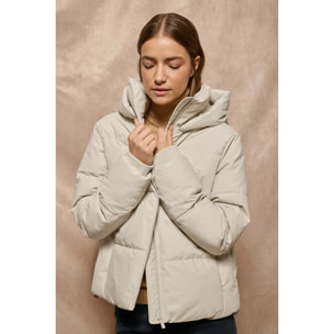 Chaqueta acolchada gris Glacier de capucha fija y detalles Polo Club