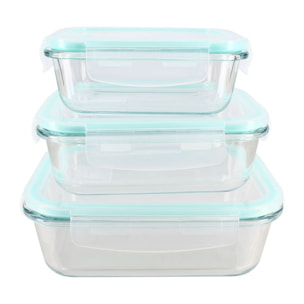 Lot de 3 boîtes hermétiques en verre  CLEMENTINE