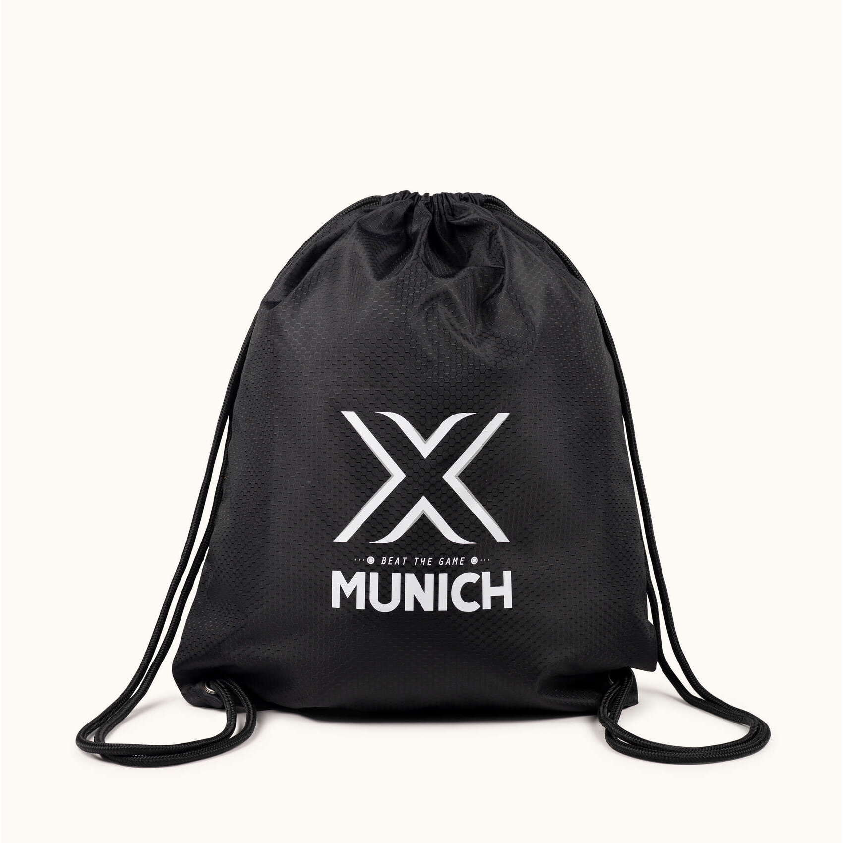 Mochila de Cuerdas Deportiva Negra con Logotipo Frontal GYMSACK BLACK