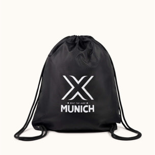 Mochila de Cuerdas Deportiva Negra con Logotipo Frontal GYMSACK BLACK