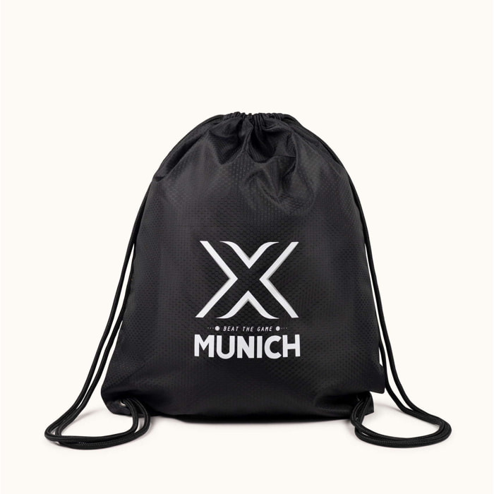 Mochila de Cuerdas Deportiva Negra con Logotipo Frontal GYMSACK BLACK