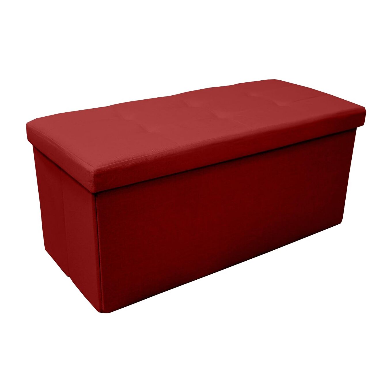 Pouf contenitore imbottito in tessuto con seduta lunga, panca multifunzione con spazio interno, ideale come poggiapiedi, seduta o contenitore, pratico e versatile per soggiorno, camera o ingresso, facile da pulire, dimensioni 76x34x34 cm