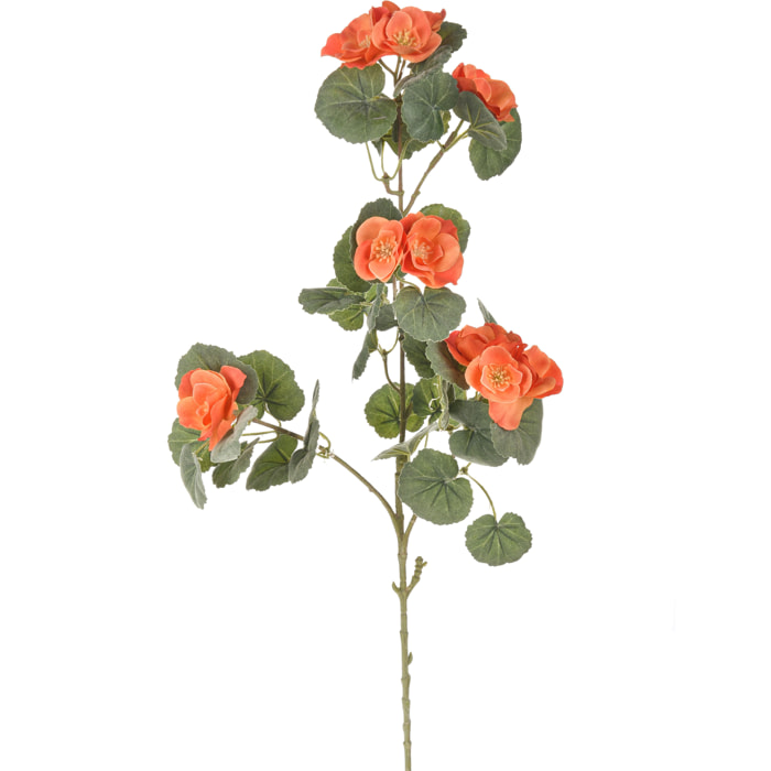 Ramo Di Begonia Con Fiori. Altezza 77 Cm - Pezzi 6 - 8X77X6cm - Colore: Arancio - Bianchi Dino - Fiori Artificiali