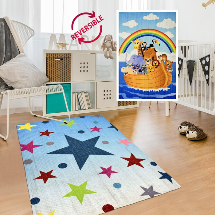 Tapis enfant, kilim reversible fait à la main DACE