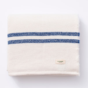 Manta de punto 140x190cm 340gr hilo teñido color crudo el ganso