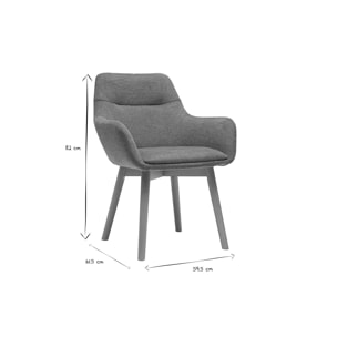 Chaises en tissu effet velours texturé terre brûlée et bois clair (lot de 2) ALESS