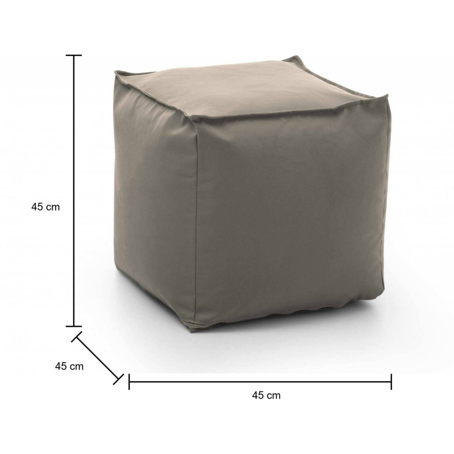 Pouf Annalaura, Pouf multifunzione, 100% Made in Italy, Poltroncina relax in tessuto imbottito, Cm 45x45h45, Tortora