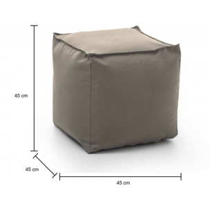 Pouf Annalaura, Pouf multifunzione, 100% Made in Italy, Poltroncina relax in tessuto imbottito, Cm 45x45h45, Tortora