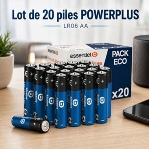 Pile ESSENTIELB POWERPLUS LR06 AA Lot de 20