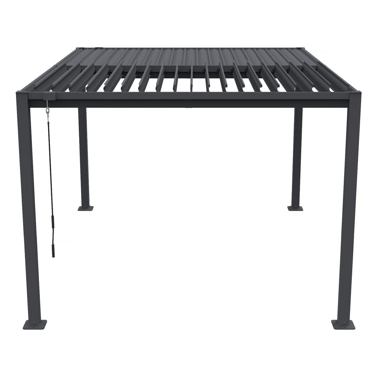 Pergola bioclimatique autoportante avec lames orientables "Howard" - 3 x 4 m - Gris