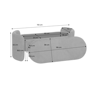 Banc coffre, bout de lit contemporain tissu KALO