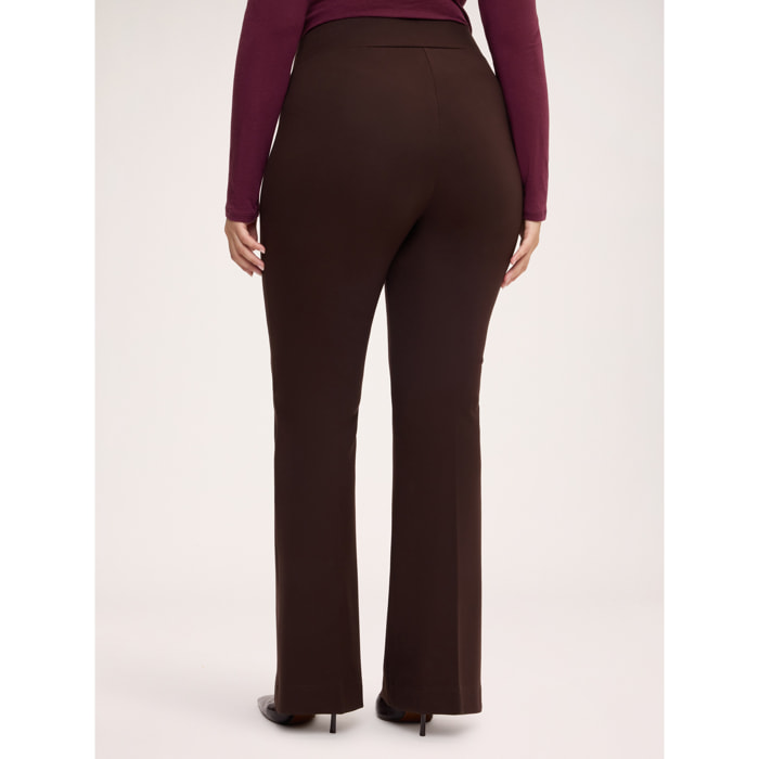 Fiorella Rubino - Pantaloni flare in Punto Milano - Marrone
