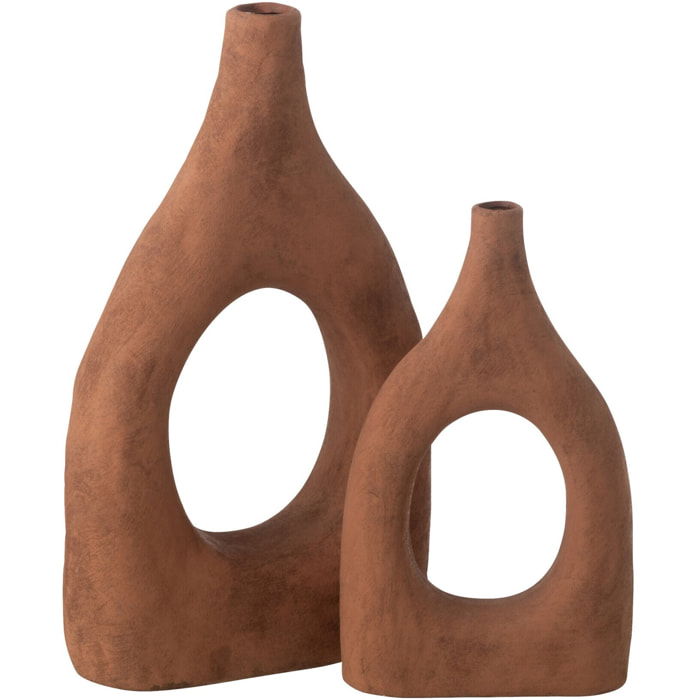 J-Line Vase Ubi - céramique - rouille - large