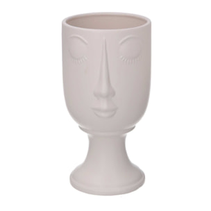 Portavaso in ceramica viso bianco cm14,2x12,8h25,3