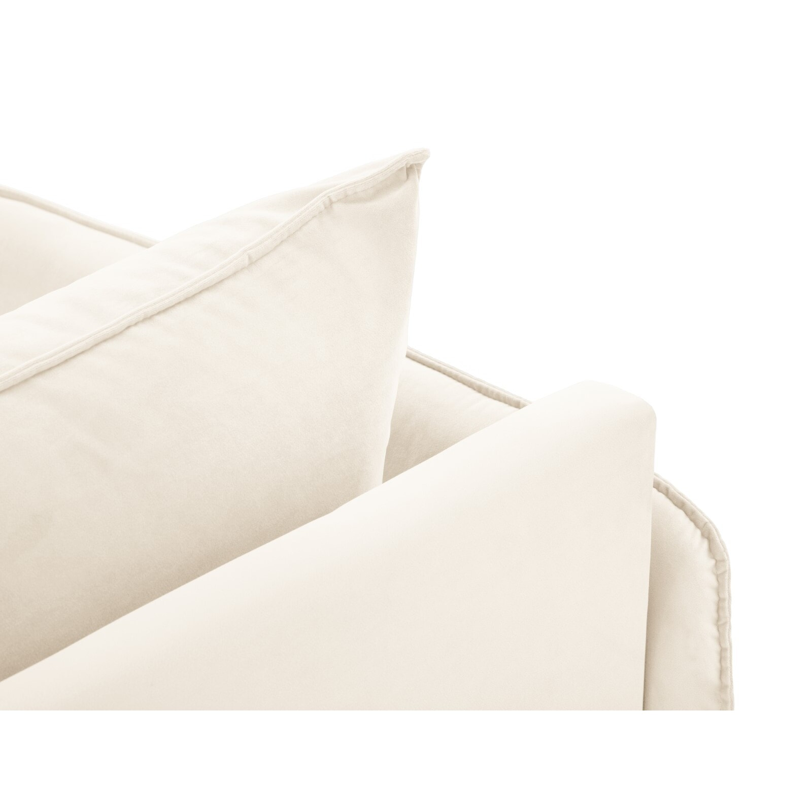 Méridienne gauche "Vienna" en velours beige clair