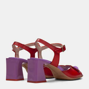 Sandalia Tacon Mallorca Violet rojo 6,5 cm