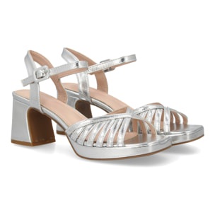 Sandalia tacón ancho plataforma elegante para mujer